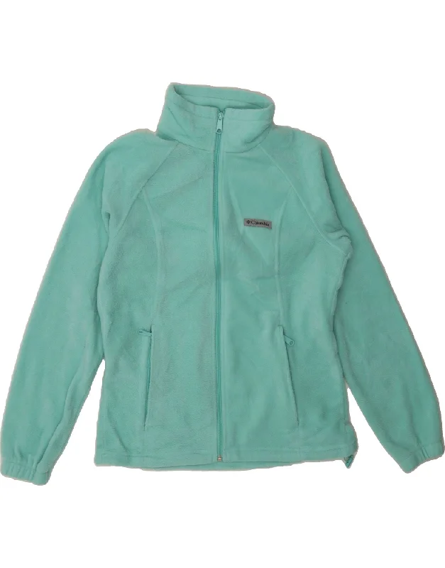 COLUMBIA Womens Fleece Jacket UK 14 Medium Turquoise Polyester