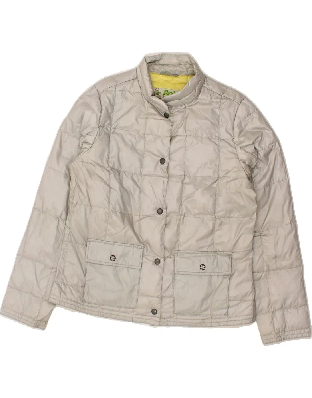 EDDIE BAUER Womens Padded Jacket UK 16 Large Beige Nylon