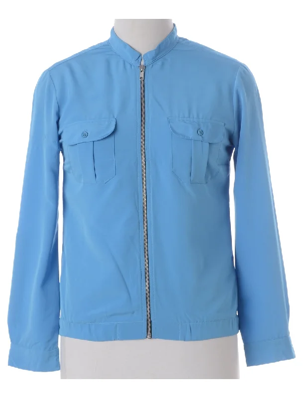 Label Blouse Turquoise Bomber