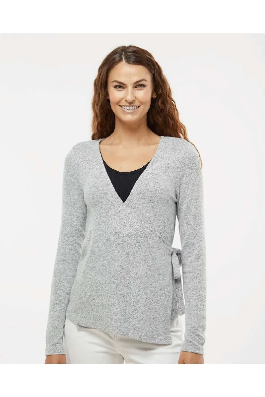 Boxercraft Womens Cuddle Wrap Sweatshirt - Heather Oxford Grey - Closeout