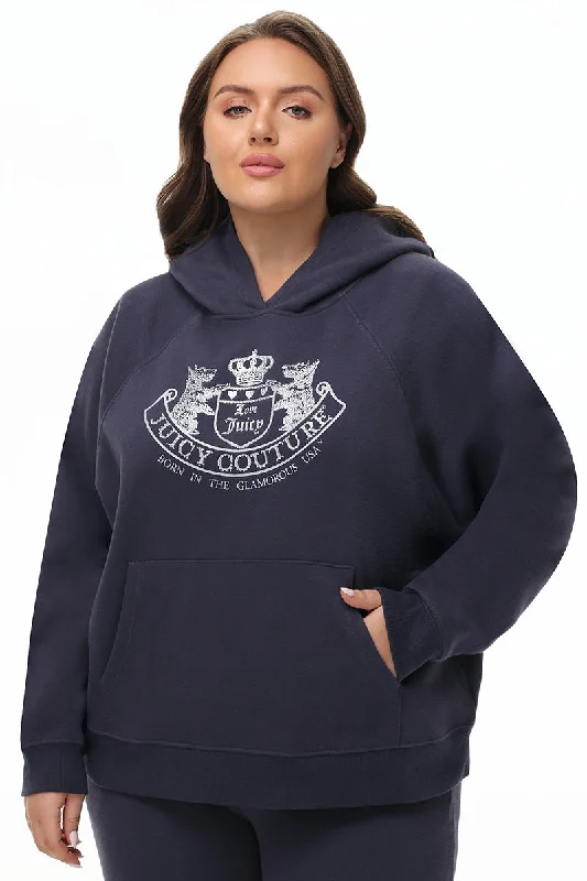 Plus-Size Oversized Fleece Scottie Dog Hoodie