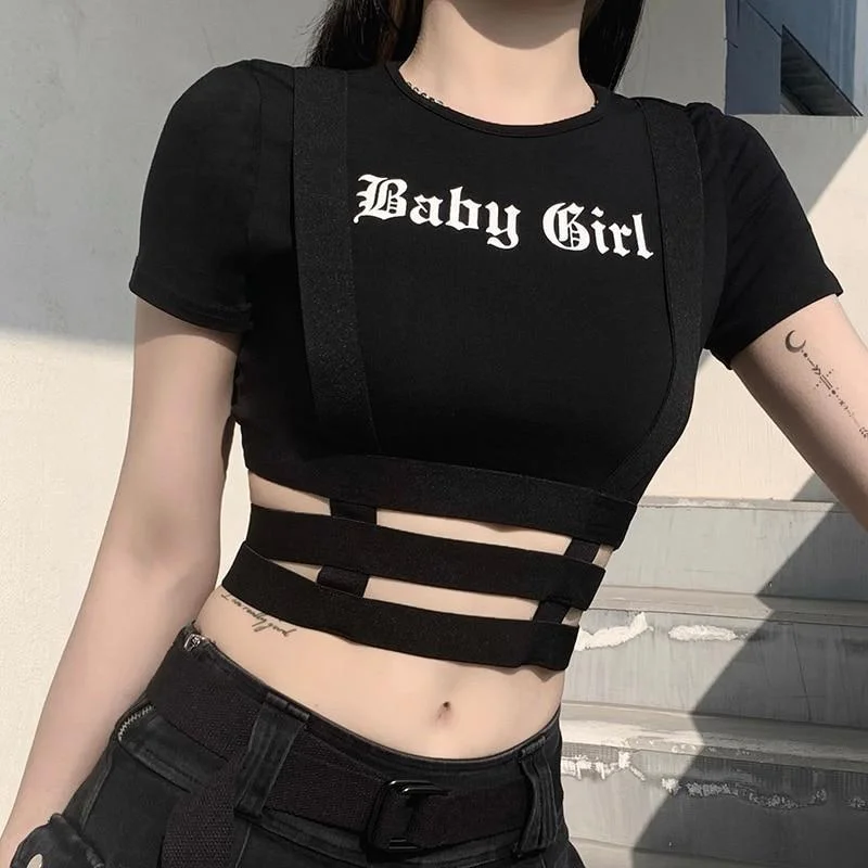 Baby Girl Suspender Crop Top