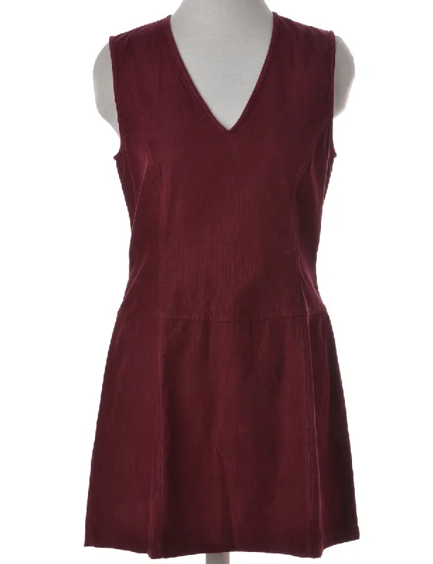 Label Burgundy Short Corduroy Dress