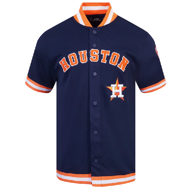 MLB HOUSTON ASTROS CLASSIC MEN'S WARM UP JACKET (MIDNIGHT NAVY/ORANGE)