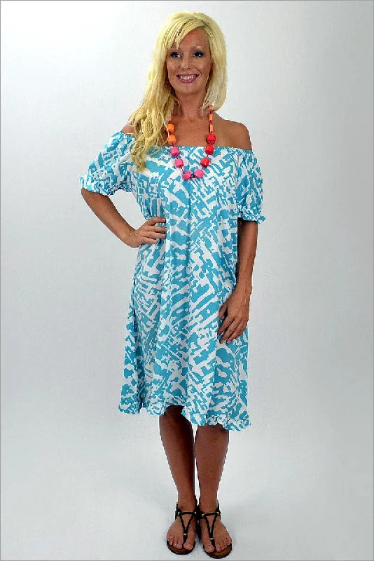 Aqua White Pattern Tunic