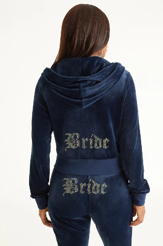 Bride Big Bling Velour Hoodie