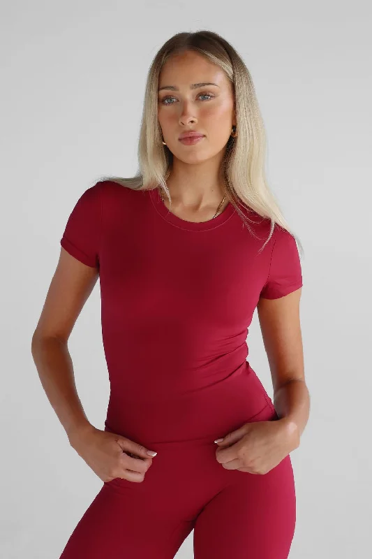 SCULPT Fitted Tee - Cherry