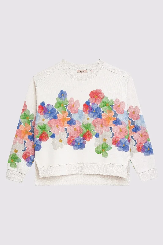 Sweatshirt with floral border