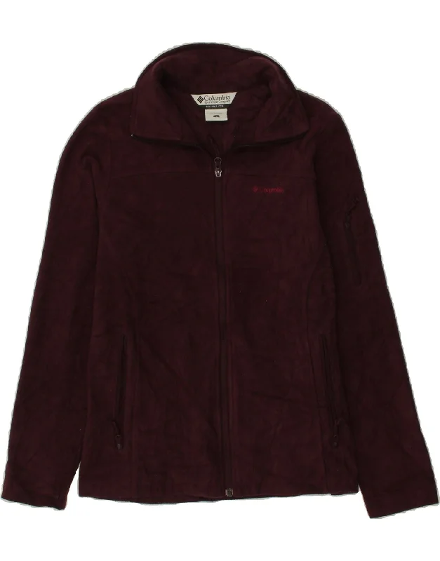 COLUMBIA Womens Fleece Jacket UK 10 Small Burgundy