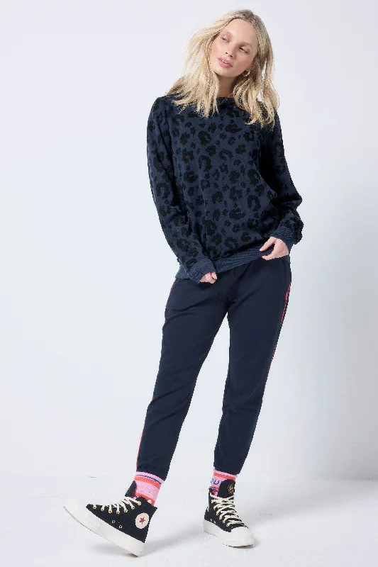 Navy Leopard Sweatshirt