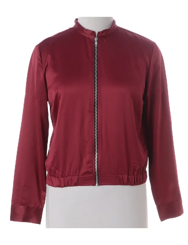 Label Blouse Maroon Bomber