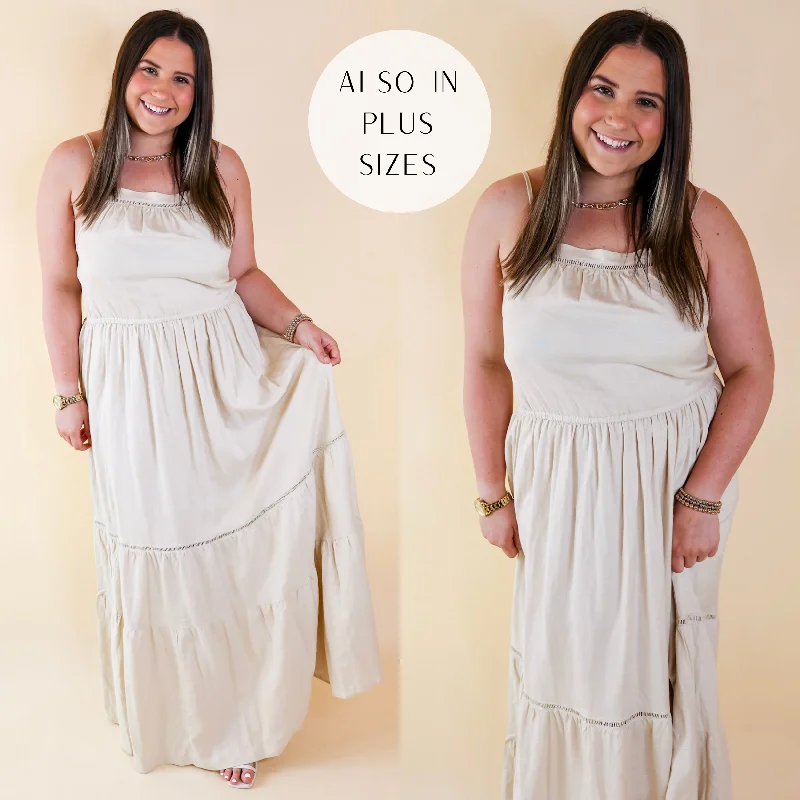 Tranquil Tides Tiered Maxi Dress in Cream