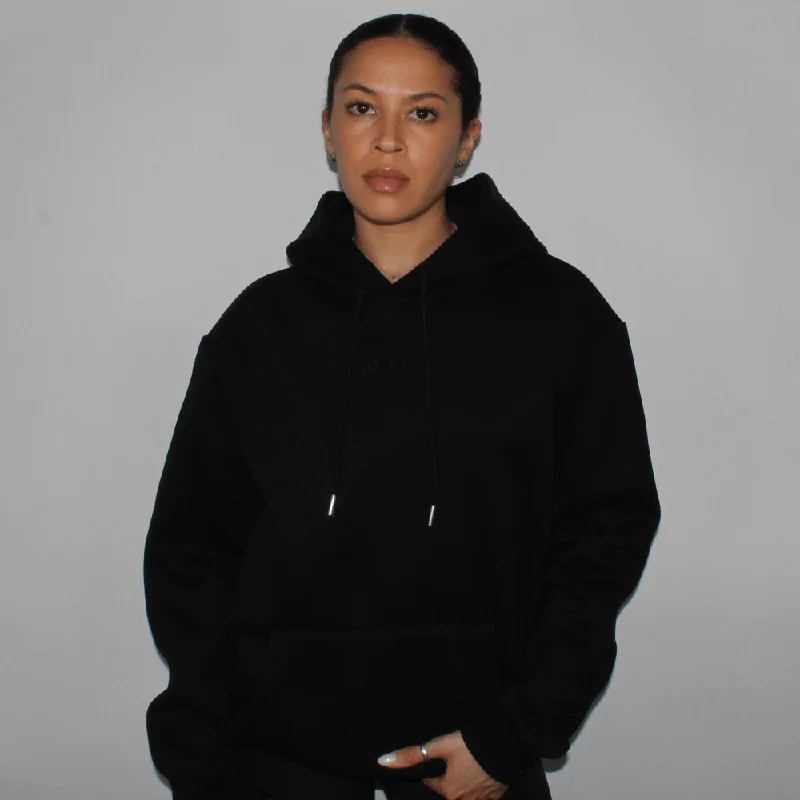 Satin Lined Hoodie - Black