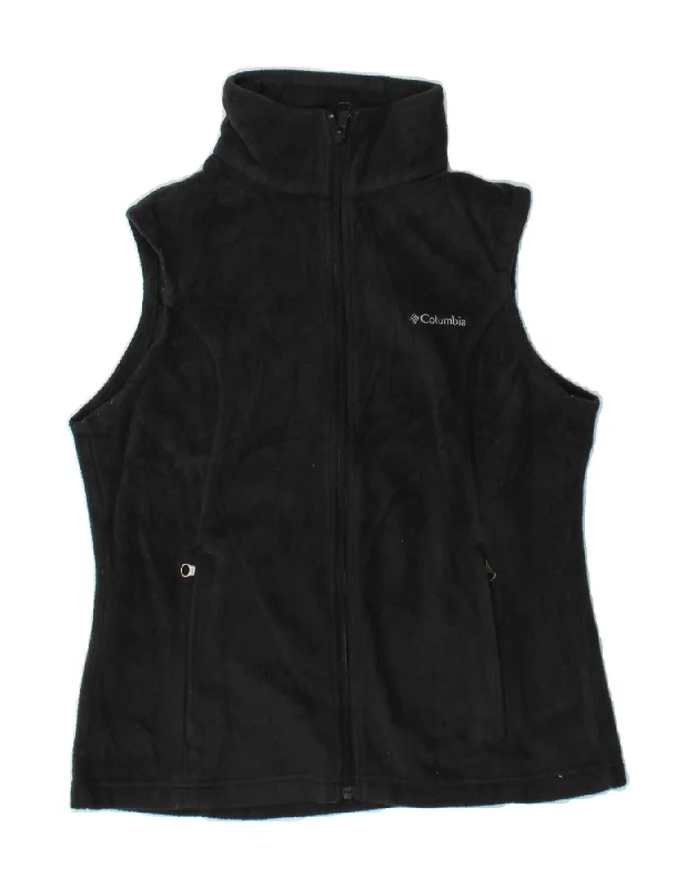 COLUMBIA Womens Fleece Gilet UK 14 Medium Black Polyester