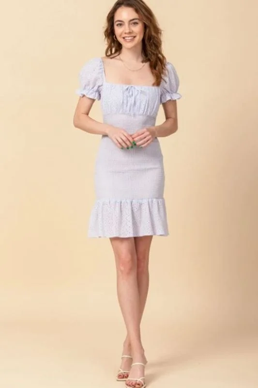 Sweetness Eyelet Bodycon Dress - Lavender