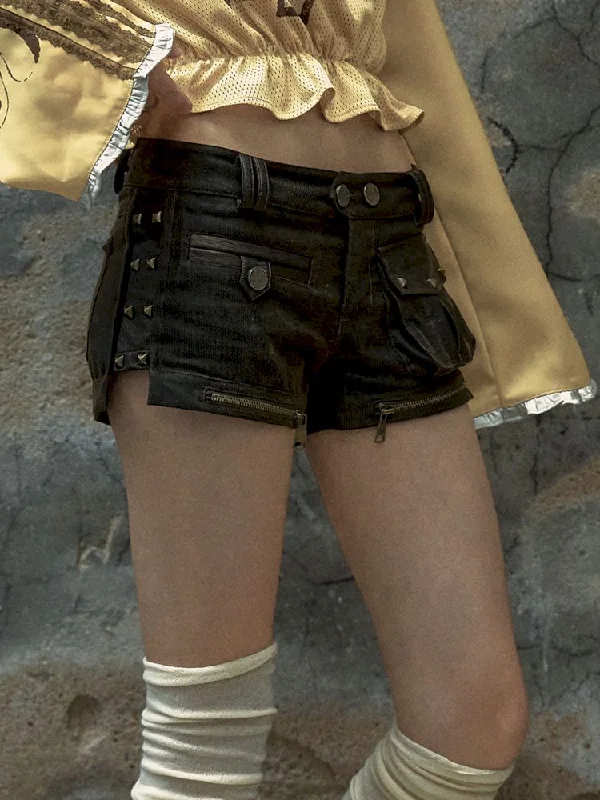 Low Rise Leather Shorts [S0000009748]