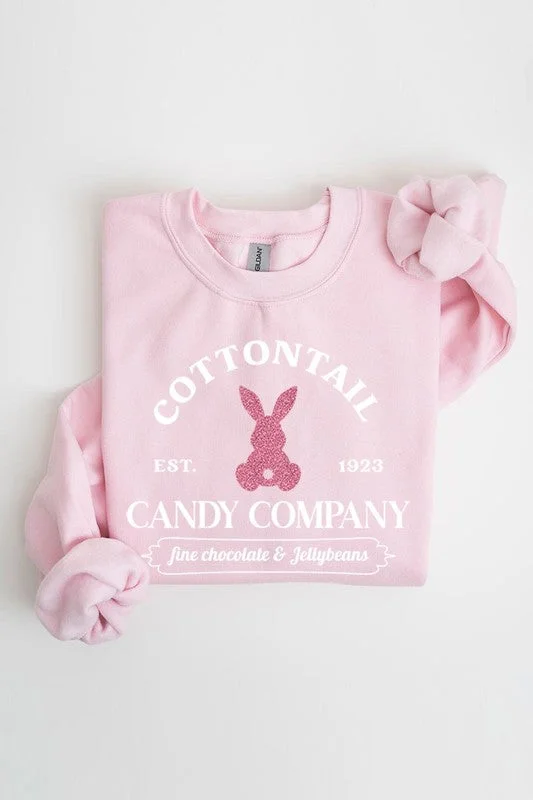 Easter Bunny Glitter Graphic Fleece Sweatshirts