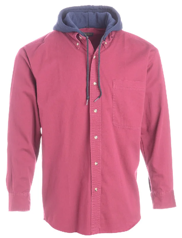 Label Burgundy Theo Hooded Shirt