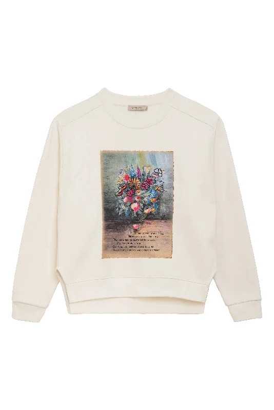 Cool sweatshirt with print and embroidery