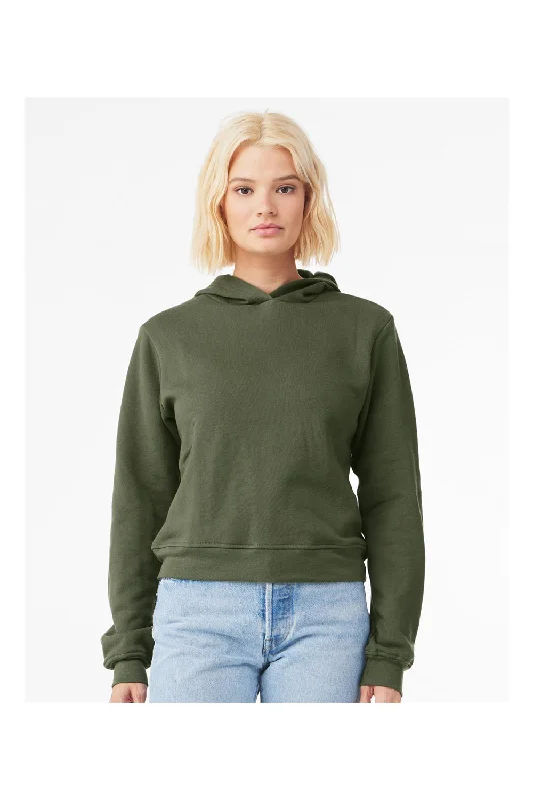 Bella + Canvas Womens Classic Hooded Sweatshirt Hoodie - Military Green