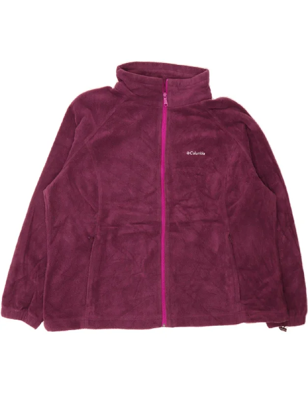 COLUMBIA Womens Oversized Fleece Jacket UK 22 3XL Purple Polyester