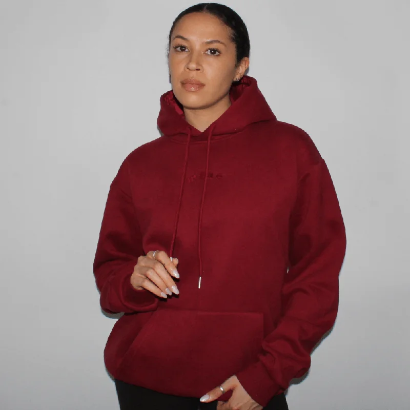 Satin Lined Hoodie - Maroon