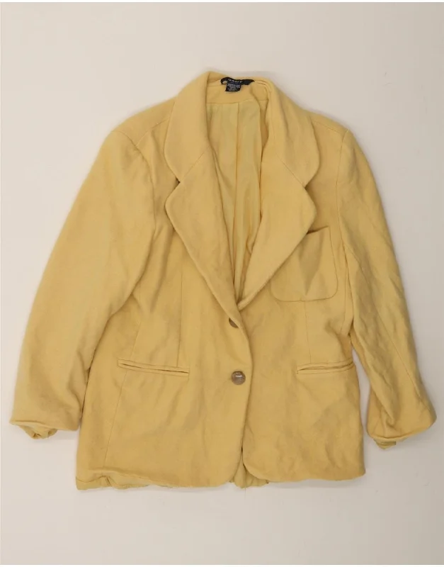 GANT Womens 2 Button Blazer Jacket UK 16 Large Yellow Wool