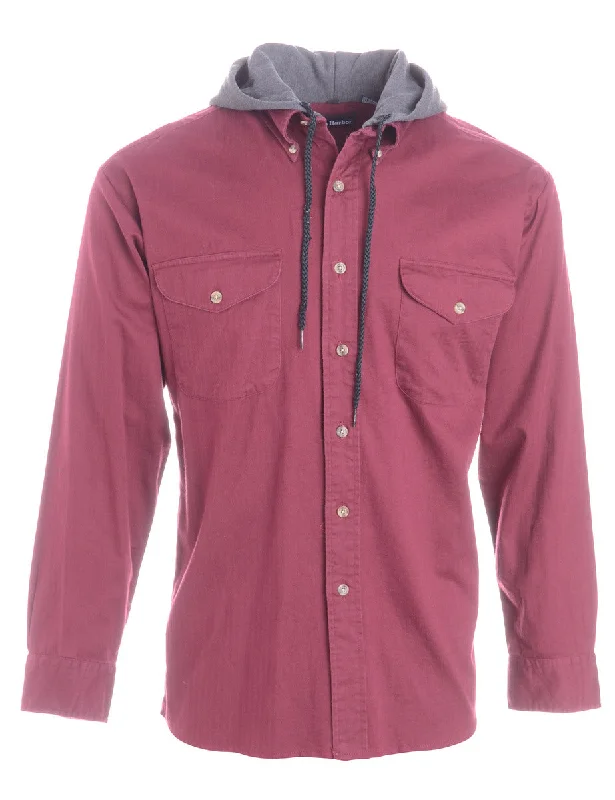 Label Burgundy Theo Hooded Shirt