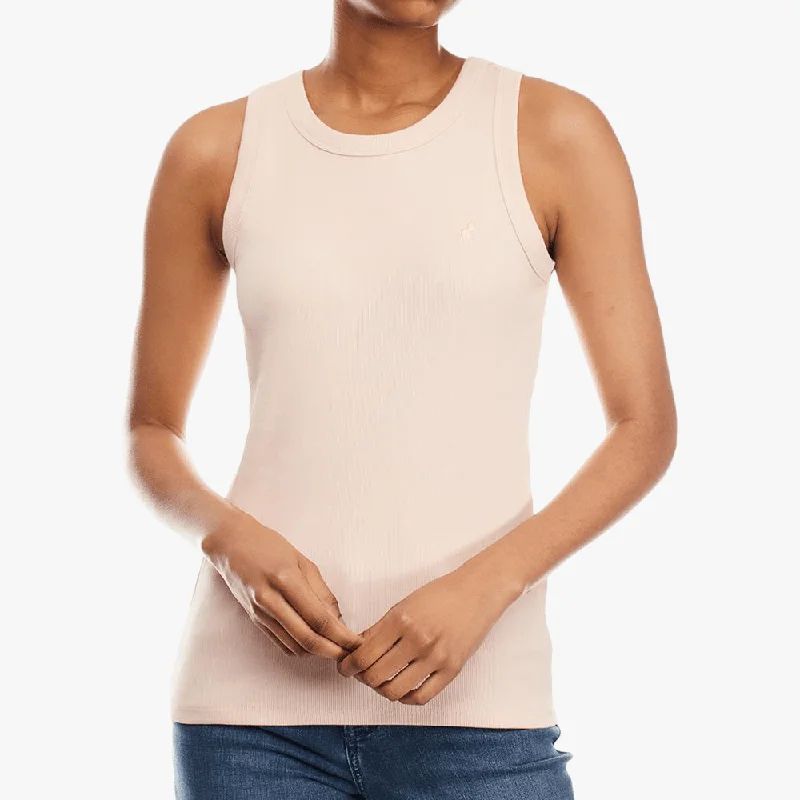 Polo Womens Basic Ribbed Tank Blush