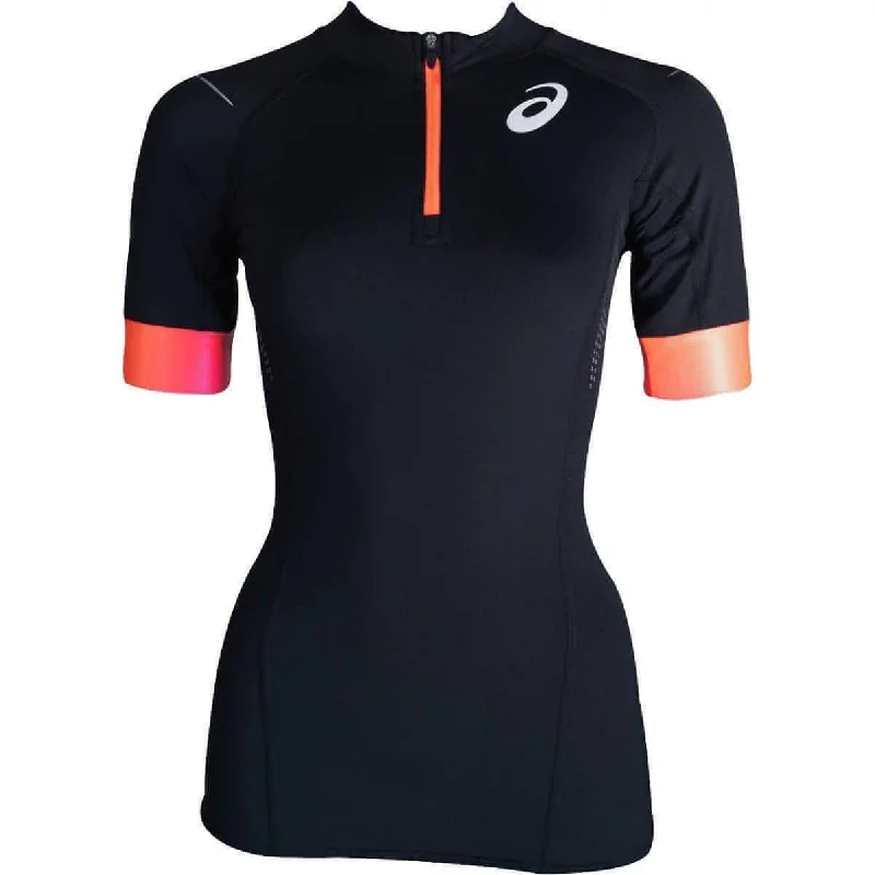 Asics Top Impact Half Zip Short Sleeve Womens Running Top - Black