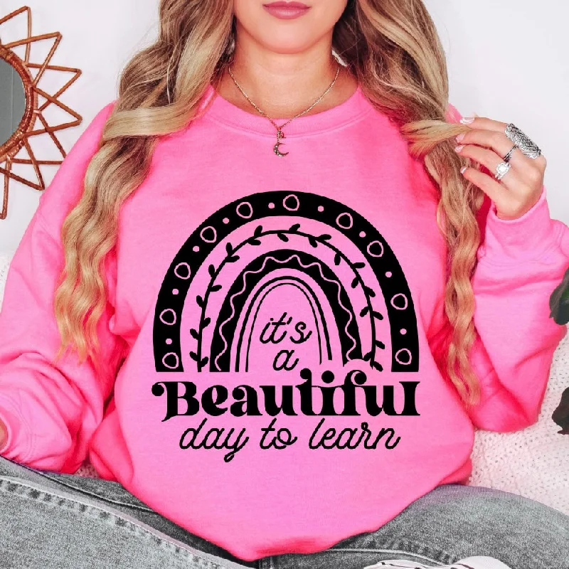 Beautiful Day to Learn • Neon Pink Pullover