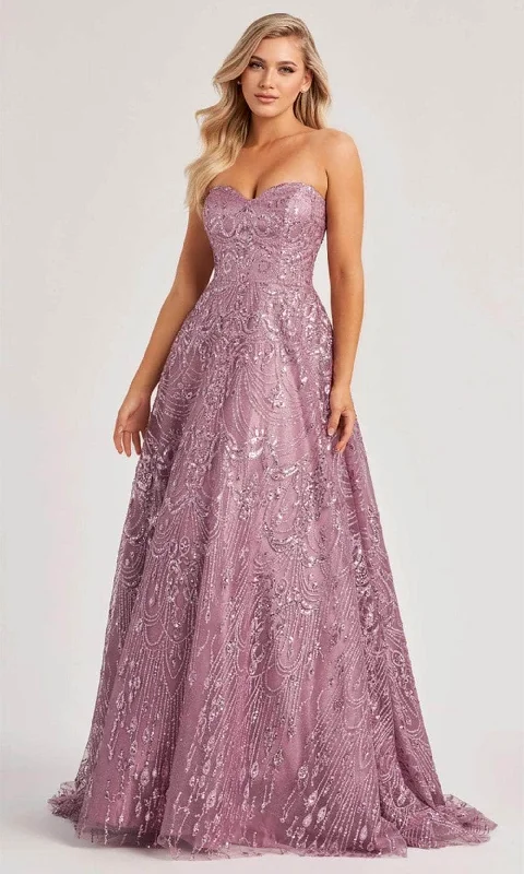 Colette By Daphne CL8625 - Strapless Glitter Prom Dress