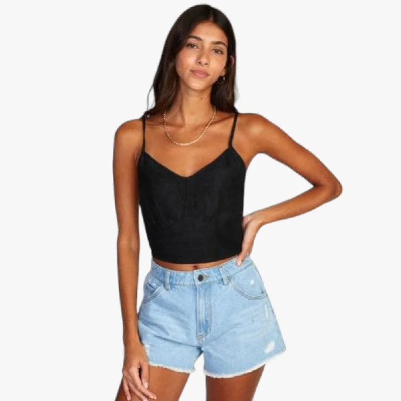 Roxy Womens Good Keepsake Crop Vest Black