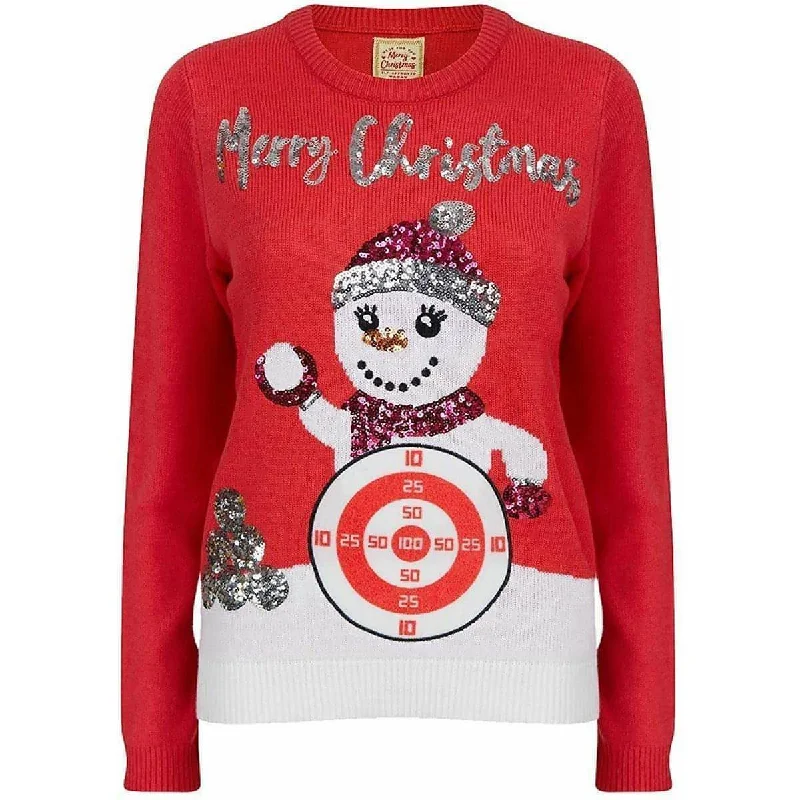 Christmas Snowball Target Novelty Womens Christmas Jumper