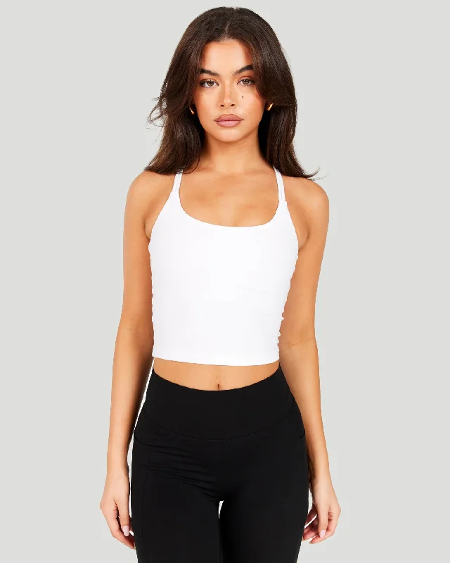 Aura Thin Strap Tank - White