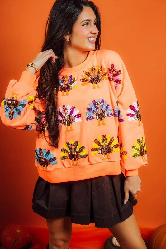 Neon Orange Turkey Sweatshirt