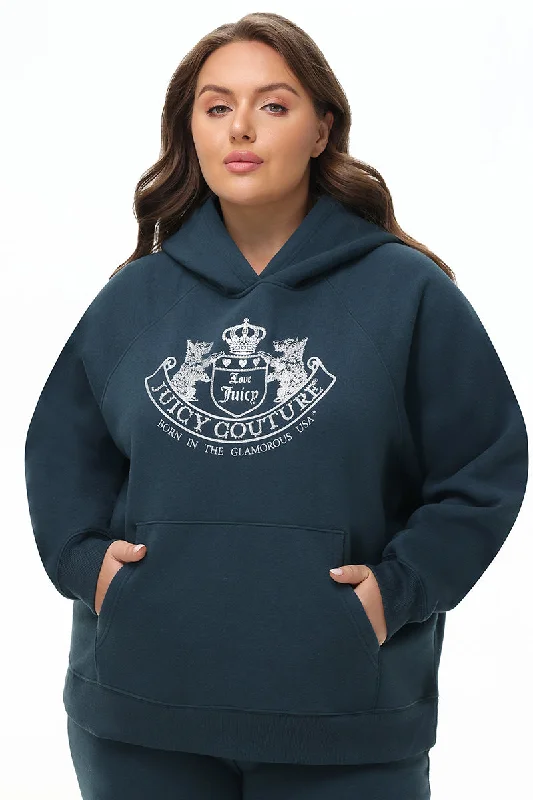 Plus-Size Oversized Fleece Scottie Dog Hoodie