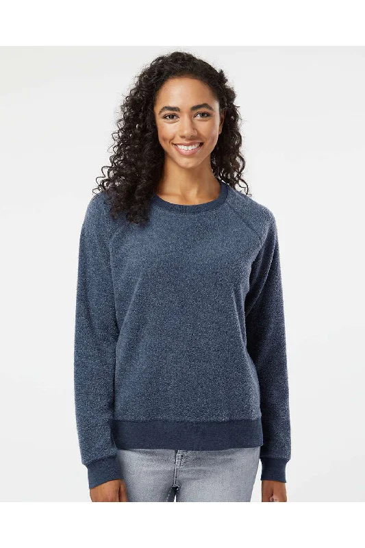 Boxercraft Womens Fleece Out Crewneck Sweatshirt - Navy Blue - Closeout