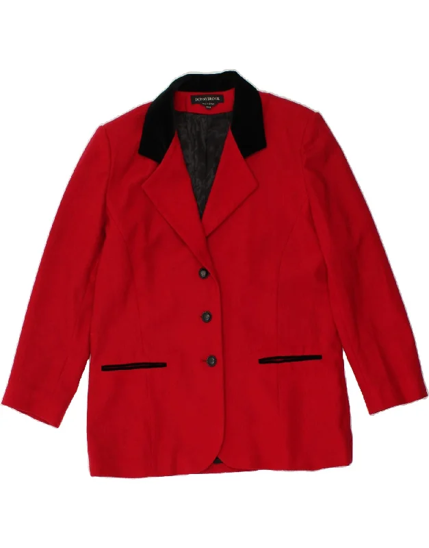 DONNYBROOK Womens 3 Button Blazer Jacket UK 16 Large Red