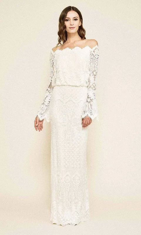 Tadashi Shoji - Izumi Bell Sleeve Off-the-Shoulder Lace Gown