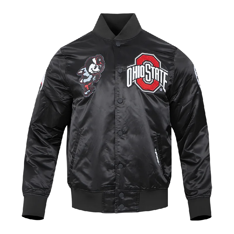 OHIO STATE UNIVERSITY CLASSIC MEN'S SATIN JACKET (BLACK)