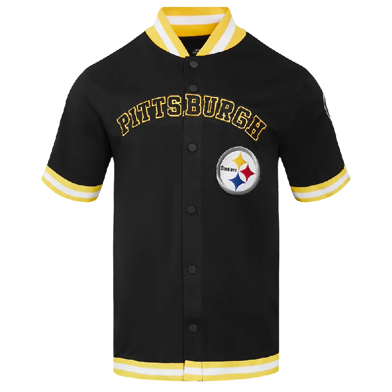 NFL PITTSBURGH STEELERS CLASSIC MEN'S WARM UP JACKET (BLACK/YELLOW)