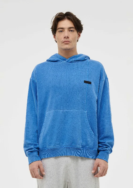 BOUNDARY LINE HOODIE IN WASHED ROYAL BLUE