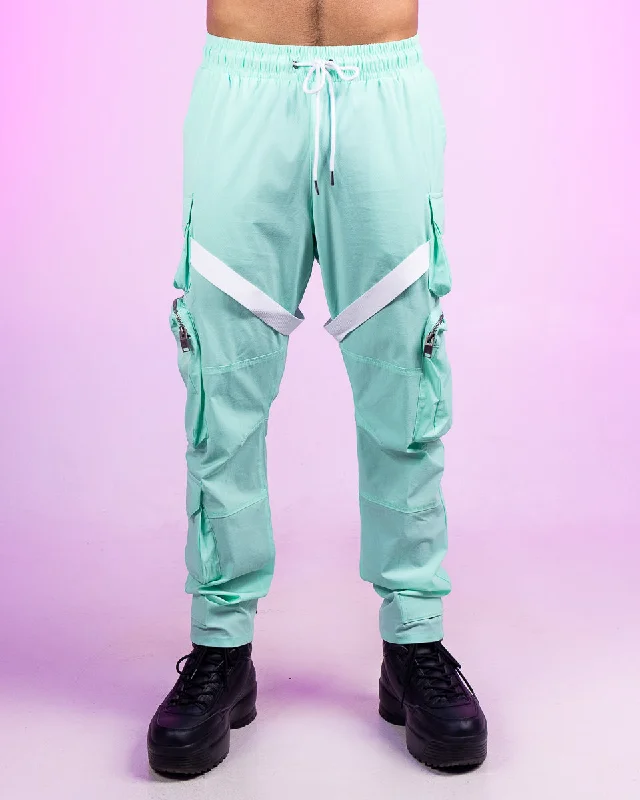 Mint Green Strap Cargo Pants