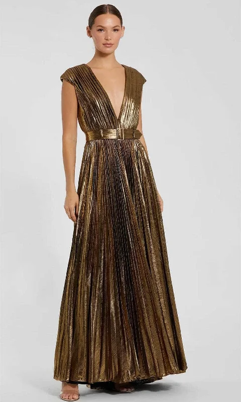 Ieena Duggal 27215 - Pleated Bodice Metallic Evening Dress