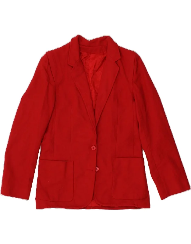 MICHAEL GALL  Womens 2 Button Blazer Jacket UK 12 Medium  Red Wool