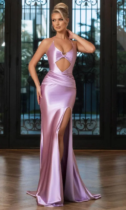 Portia and Scarlett PS25322 - Front Cutout Sleeveless Halter Prom Gown