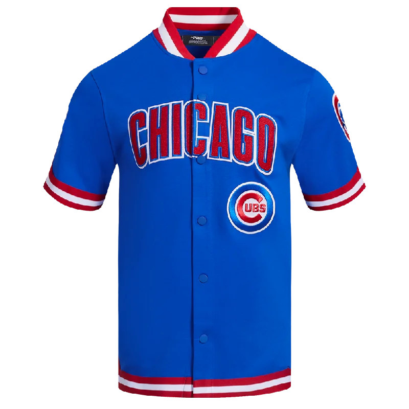 MLB CHICAGO CUBS CLASSIC MEN'S WARM UP JACKET (ROYAL BLUE/RED)