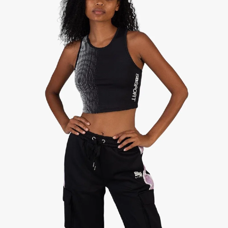 Sissy Boy Womens Sport Crop Racer Back Top Black