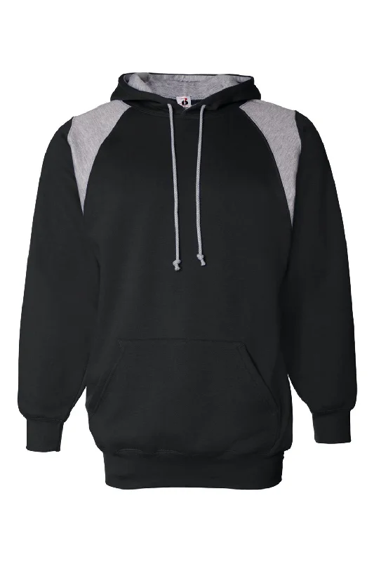 Badger Womens Crop Hooded Sweatshirt Hoodie - Black - Closeout